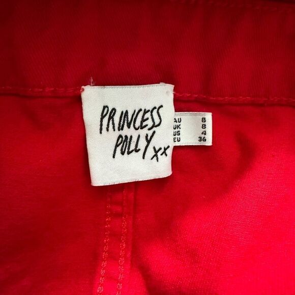 Princess Polly SZ 4 red cargo pants - Picture 3 of 4